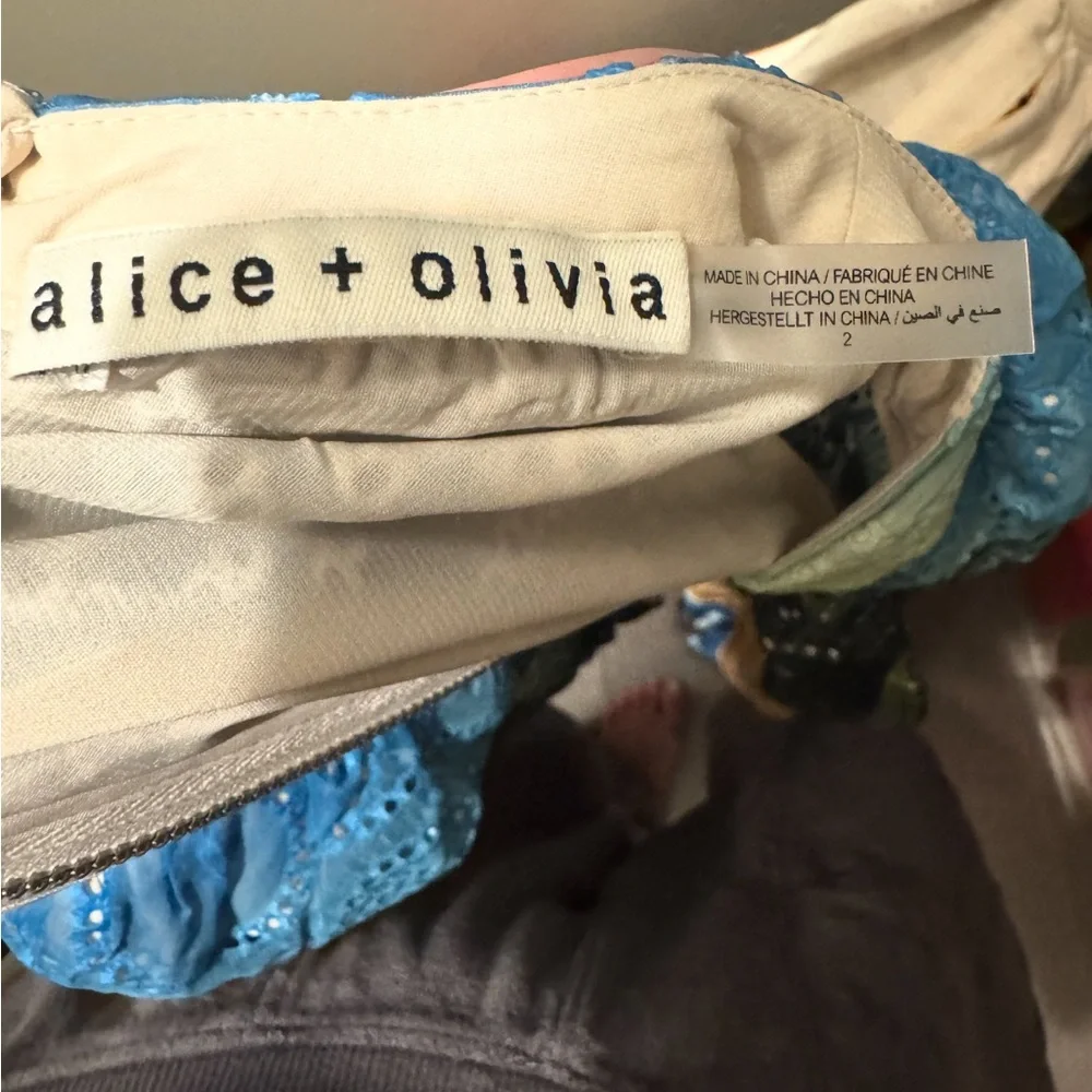 Alice + Olivia Patricia Tiered Vibrant Multicolor Maxi Dress - Picture 2 of 6